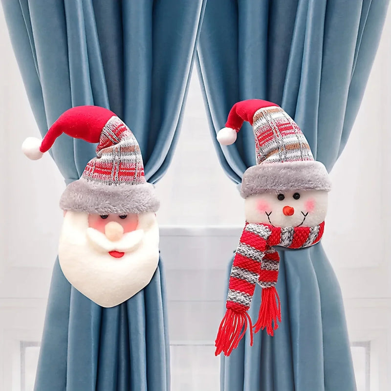 1pc Christmas Curtain Buckle with Snowman Cute Curtain Decoration Creative Curtain Buckle for Home Window Christmas Decoration